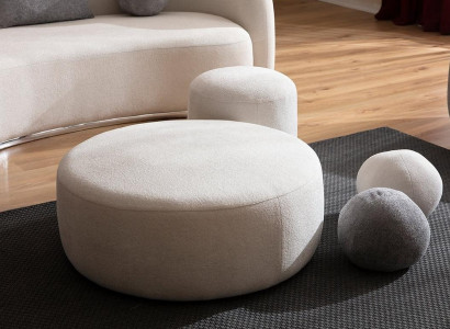 White Luxury Upholstery Stool Round Stool Seat Furniture Designer Stylish Furniture